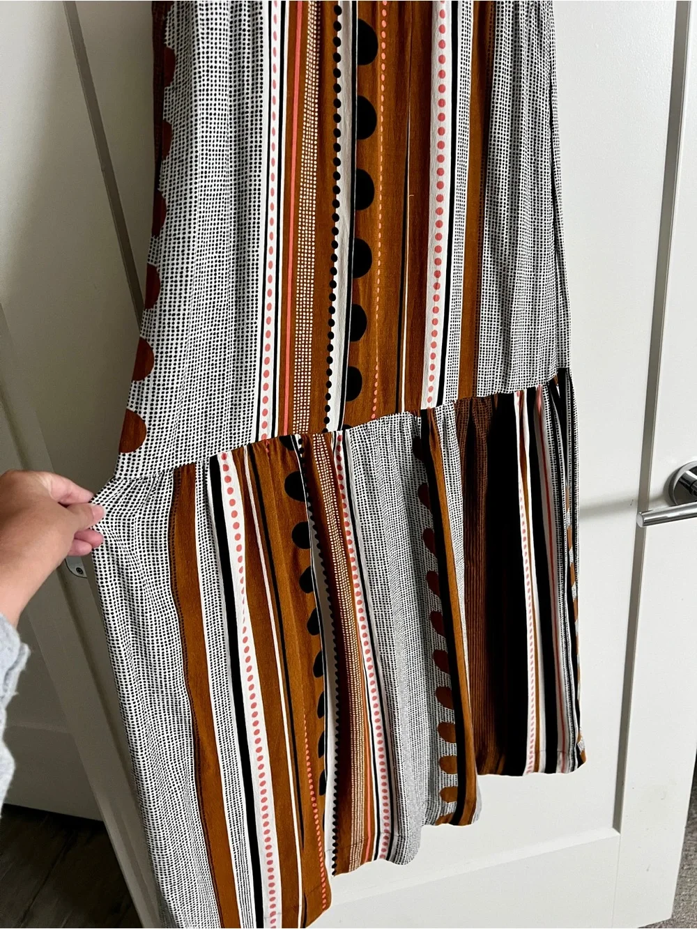 Maeve Anthropologie Alondra Maxi Dress 2P Boho Stripe Tiered Pockets Petite NWOT - Picture 14 of 16
